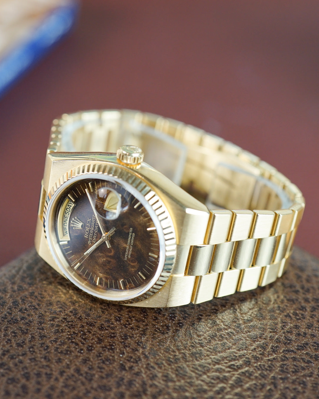 Rolex Oysterquartz ref. 19018 with burlwood dial