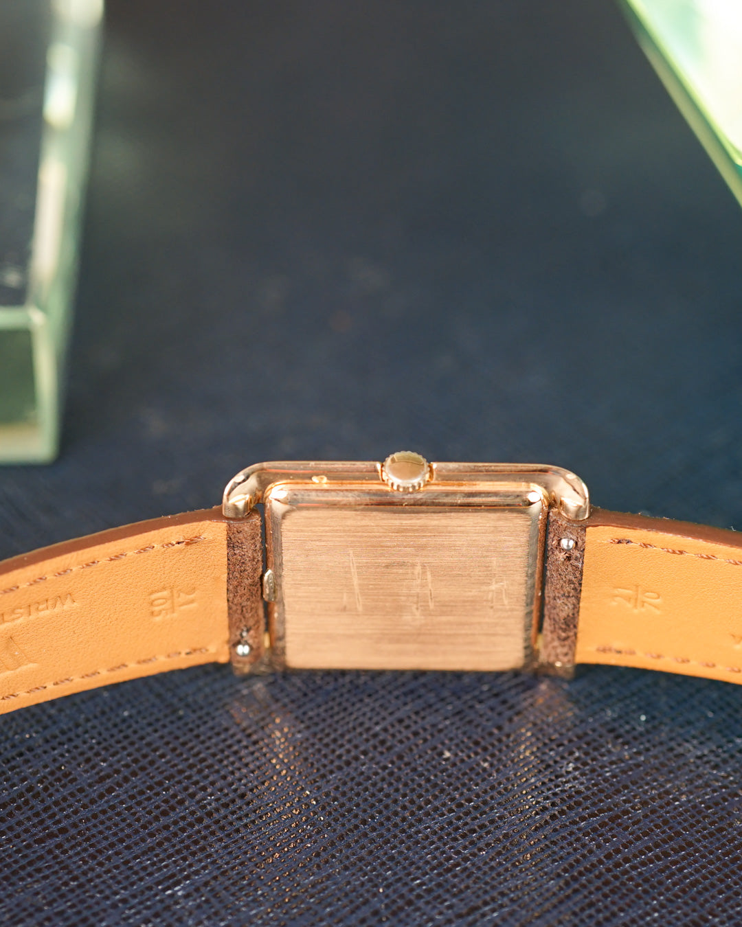Movado "Cioccolatone" in pink gold, waffle dial