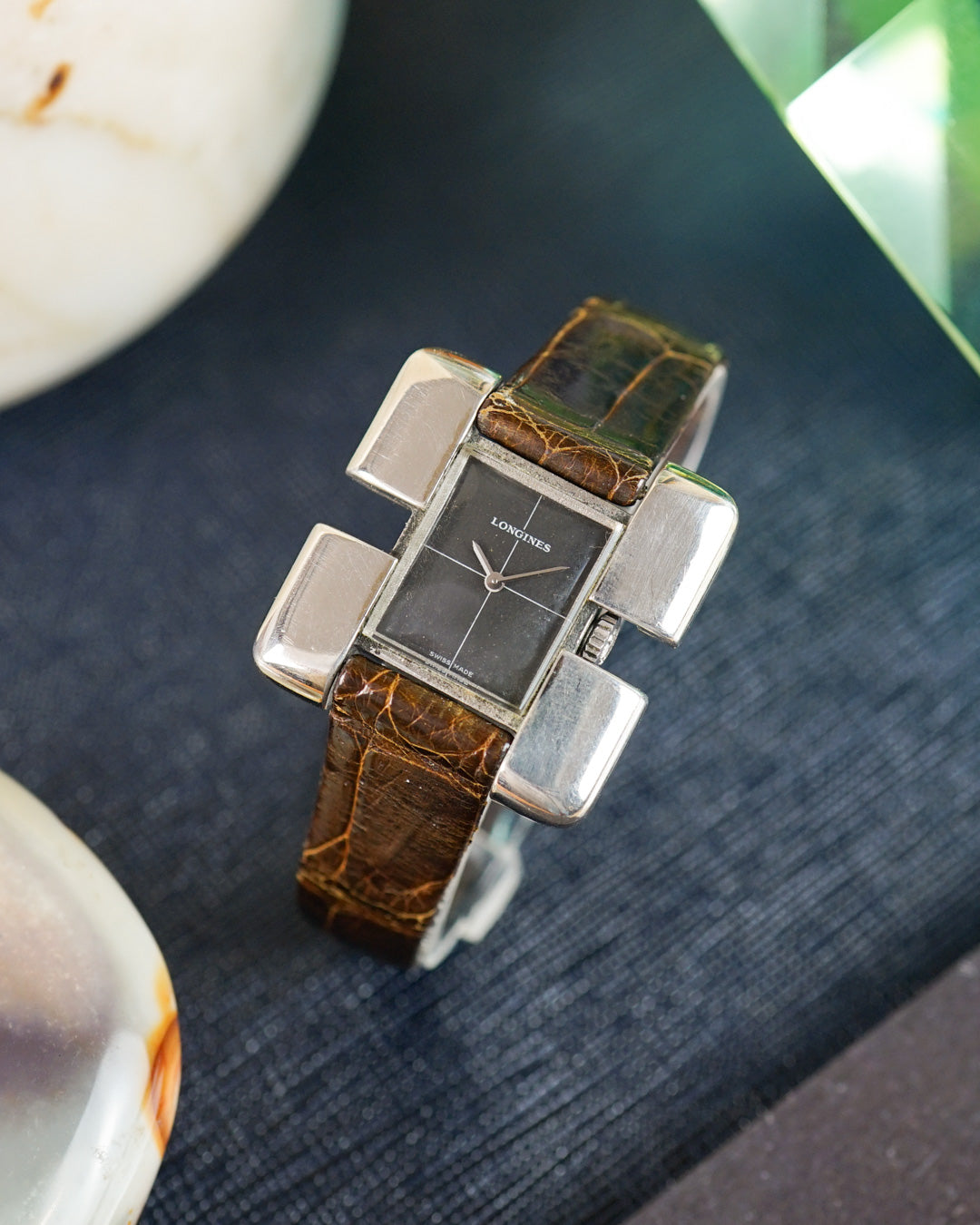 Longines Manzon Lady in sterling silver - Original strap & buckle