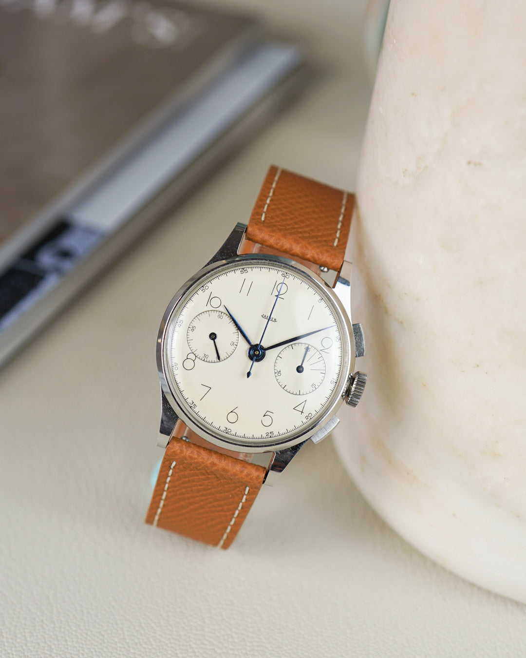 Jaeger Vintage Chronograph made by Universal Genève in stainless steel