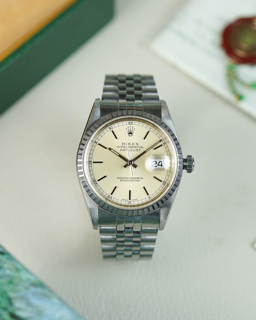 Rolex Datejust 16220 Panna dial Full Set