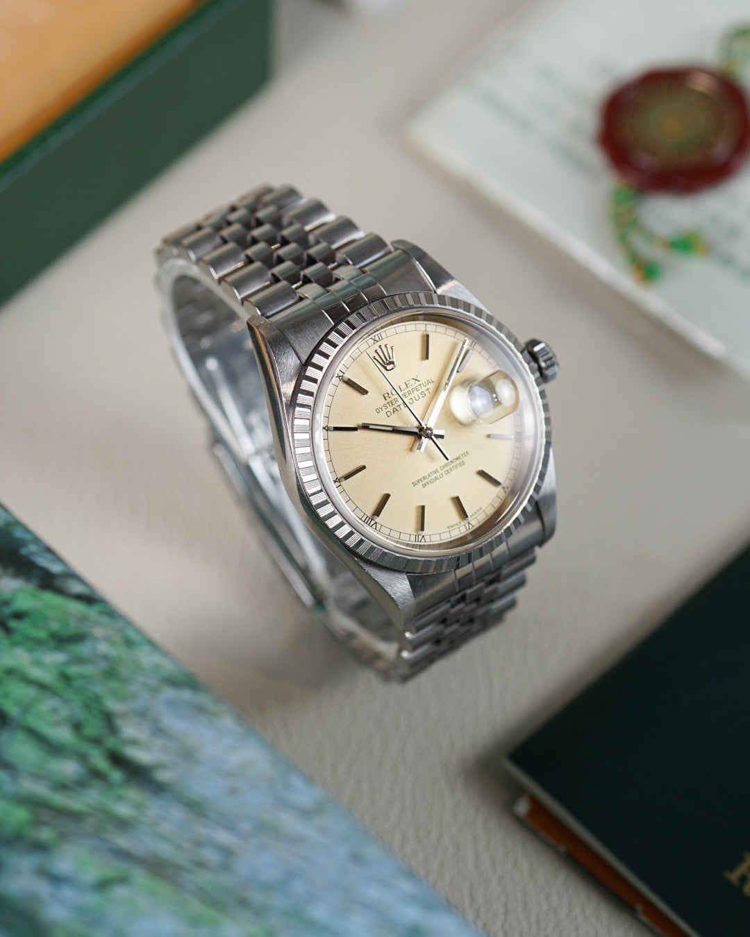 Rolex Datejust 16220 Panna dial Full Set