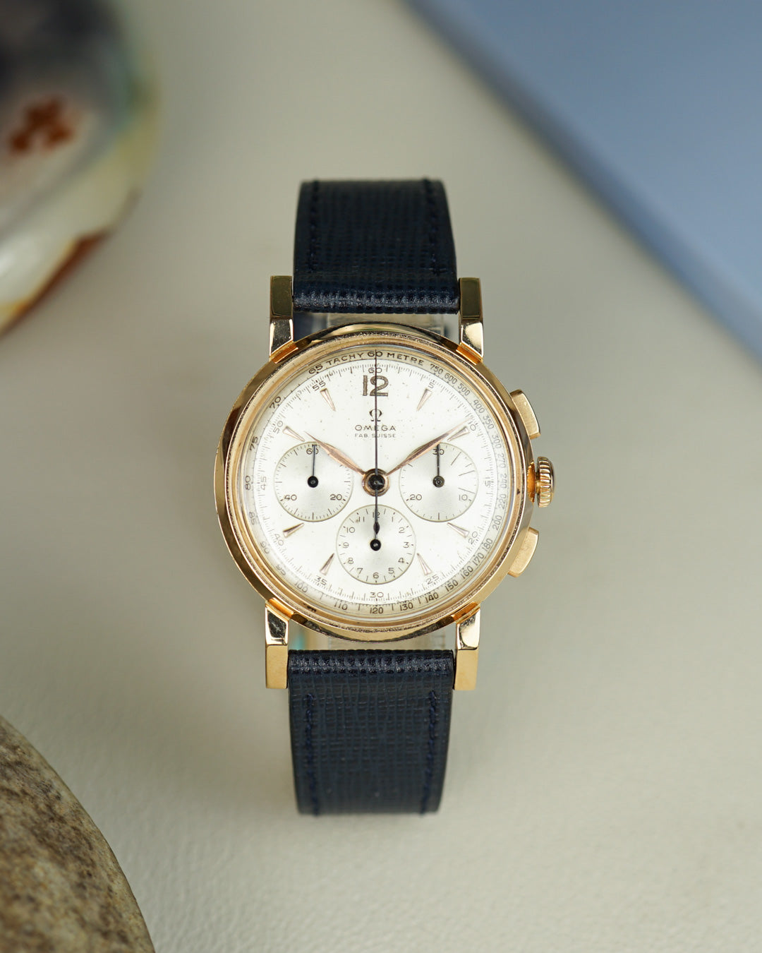 Omega Vintage Chronograph Caliber 321 in a 18k rose gold French case