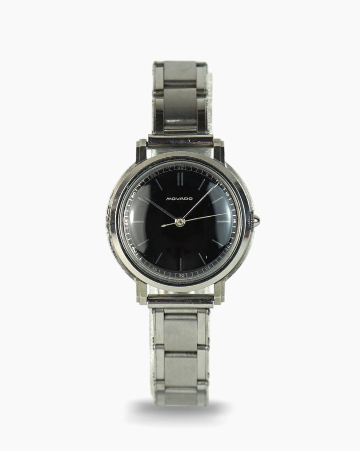 Movado Gilt Black Dial with NOS Gay Freres extensible bracelet
