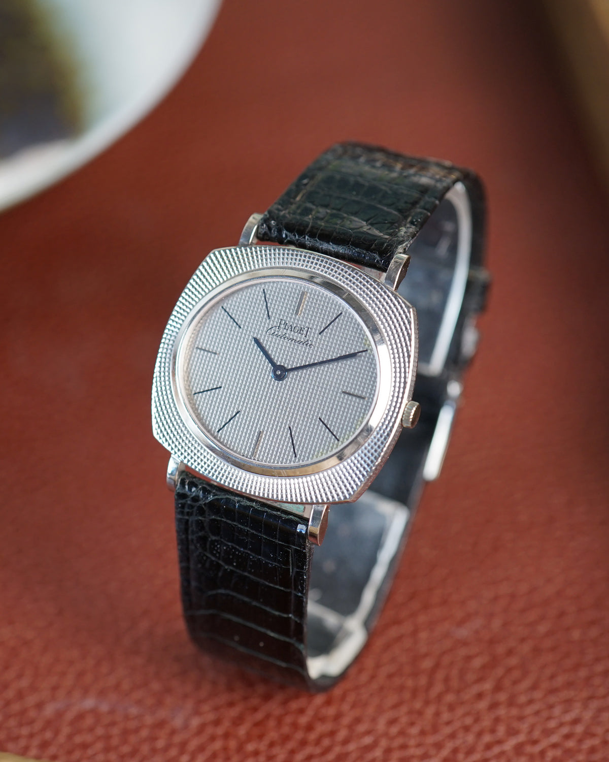 1980s Piaget hobnail cushion in white gold, ref. 12448