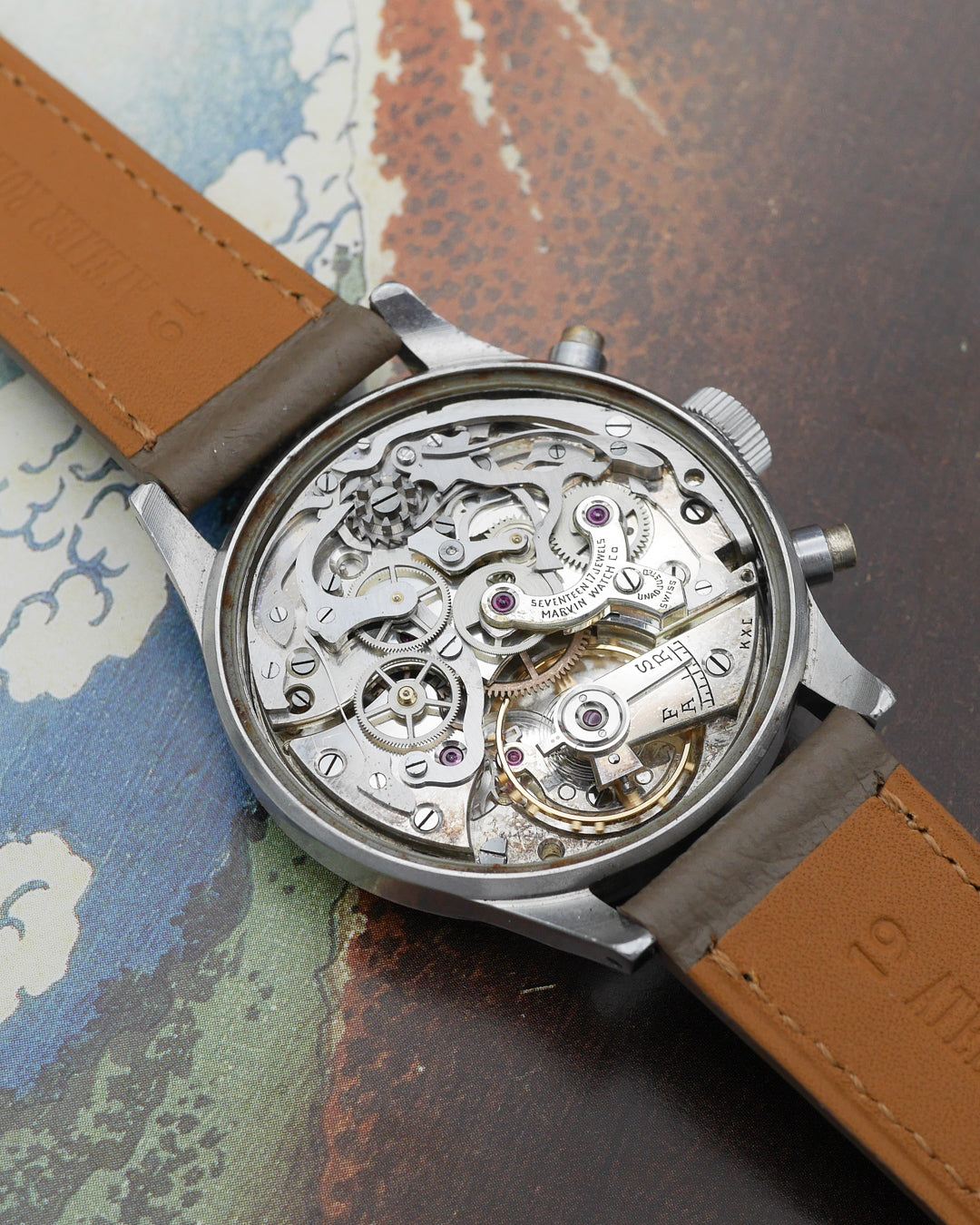 1940s Marvin spillmann case chronograph Valjoux 22