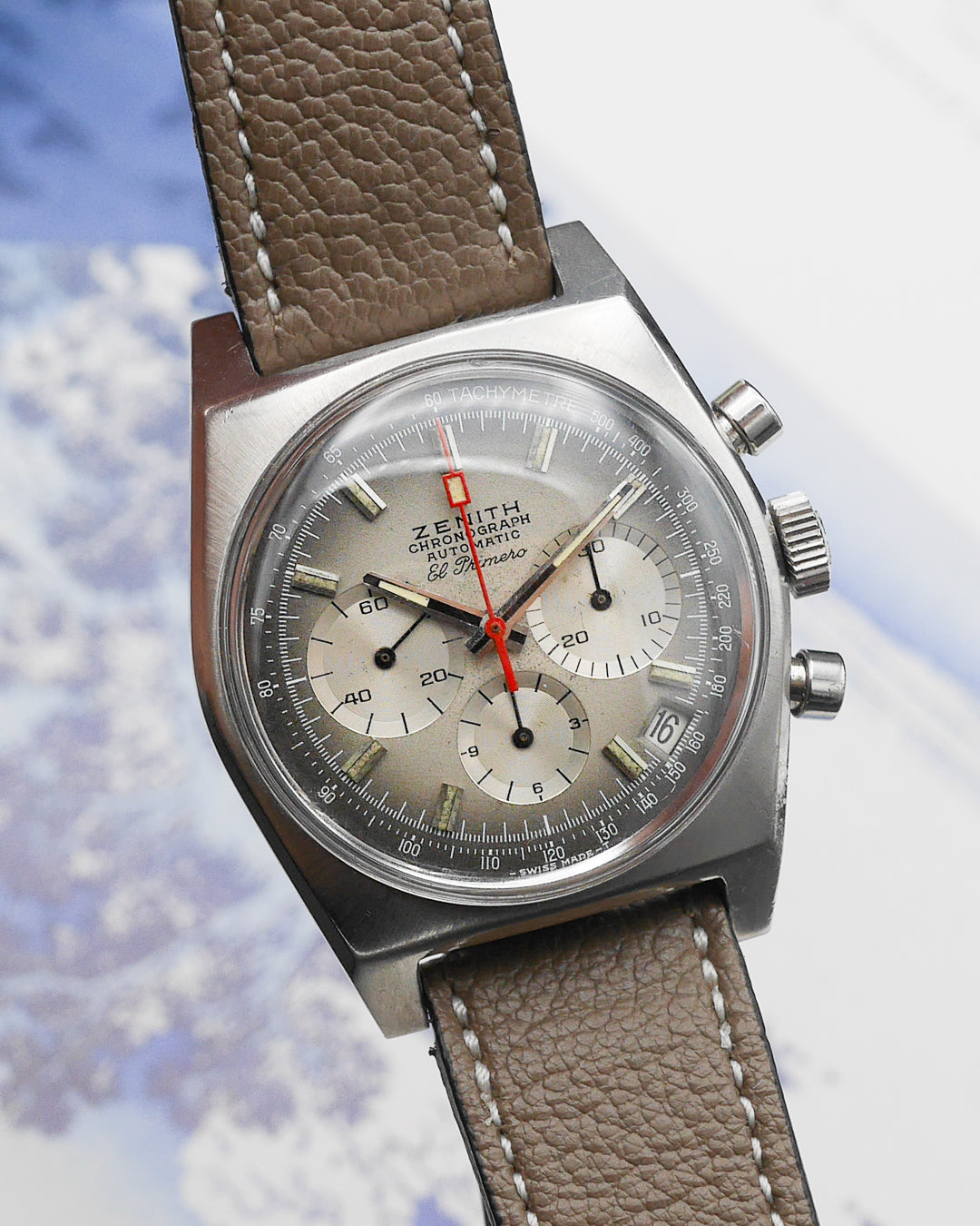 1969 Zenith A385 El Primero chronograph grey dial