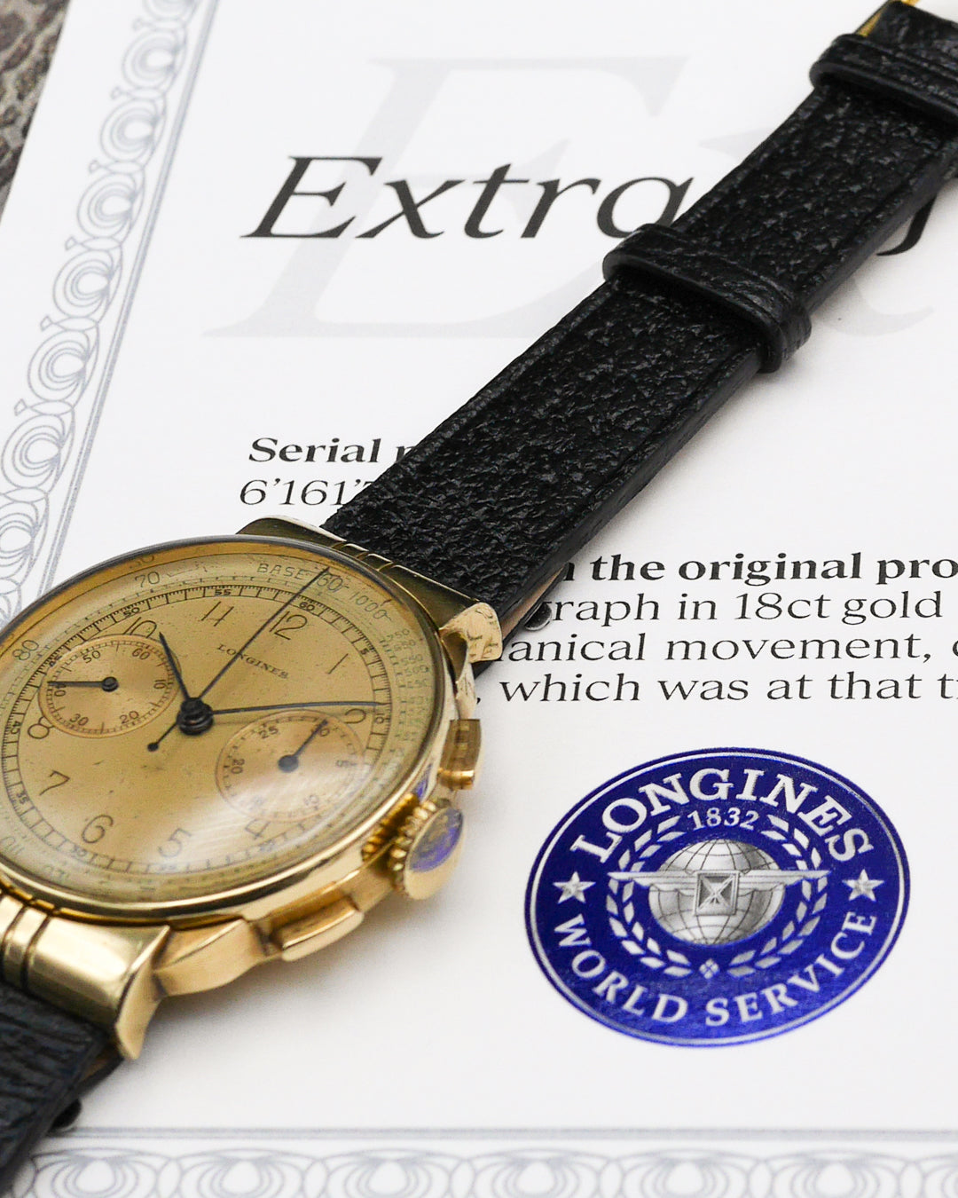 1940s Longines 13ZN chronograph with hooded lugs