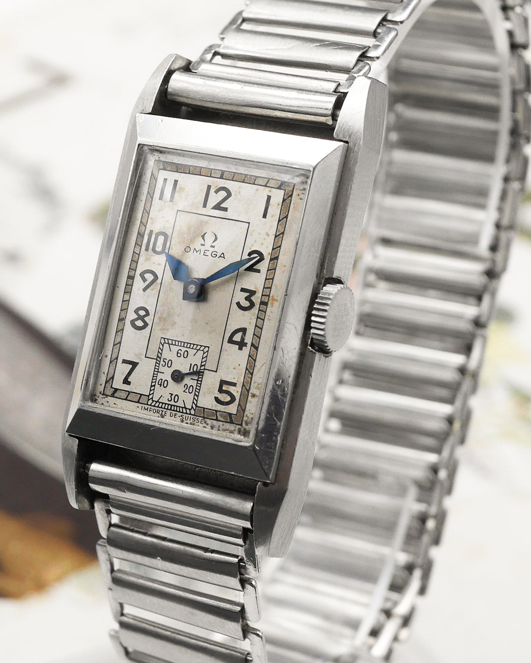 1930s Omega Curvex cal. T17 "Importé de Suisse" with Gay Fr?res bracelet
