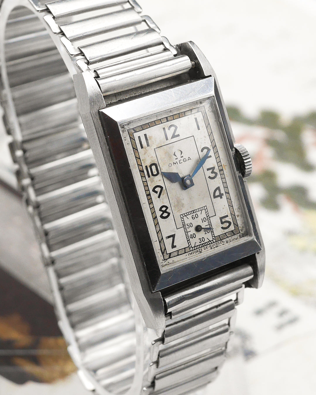 1930s Omega Curvex cal. T17 "Importé de Suisse" with Gay Fr?res bracelet