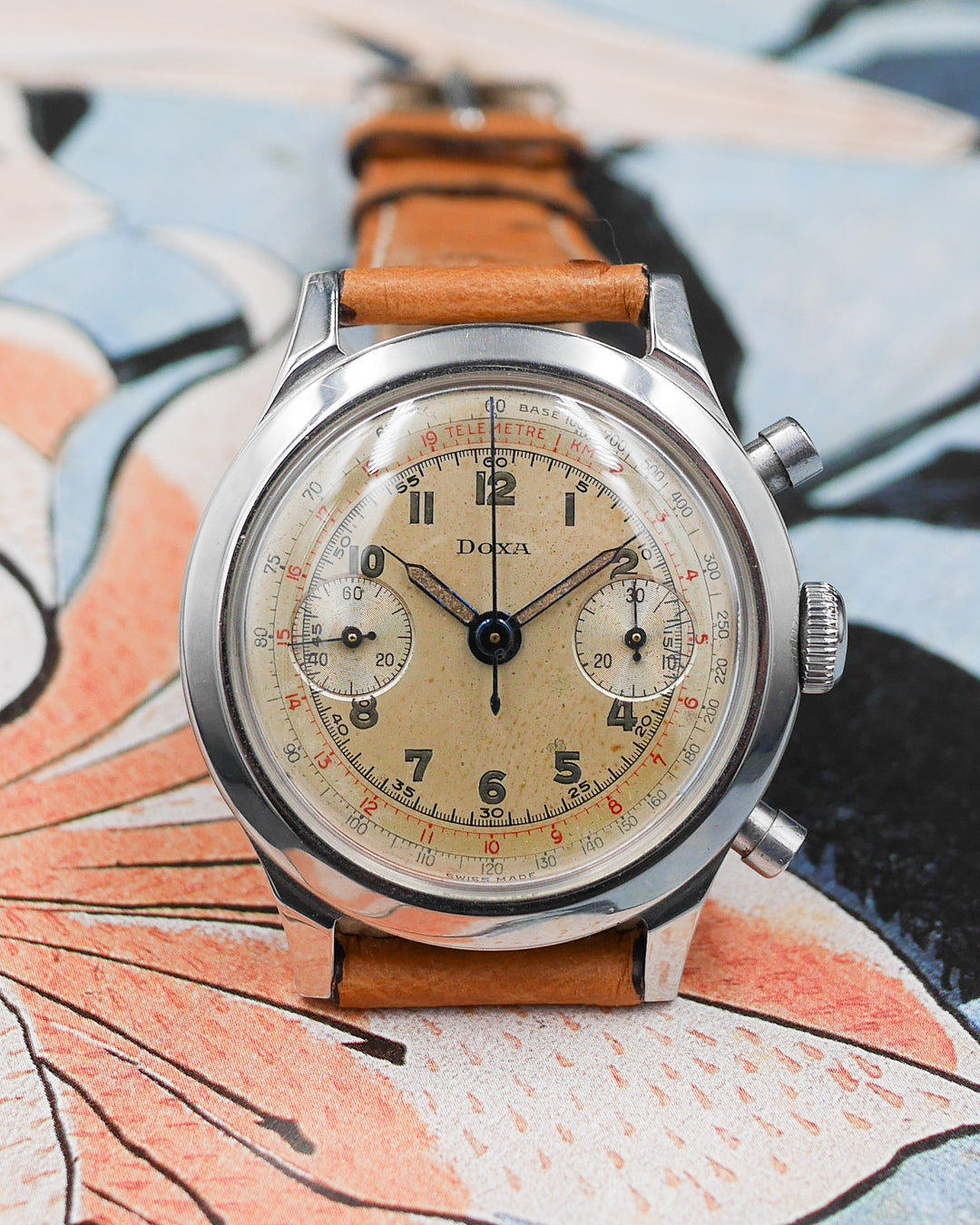 1940s Doxa Spillman Valjoux 22 chronograph