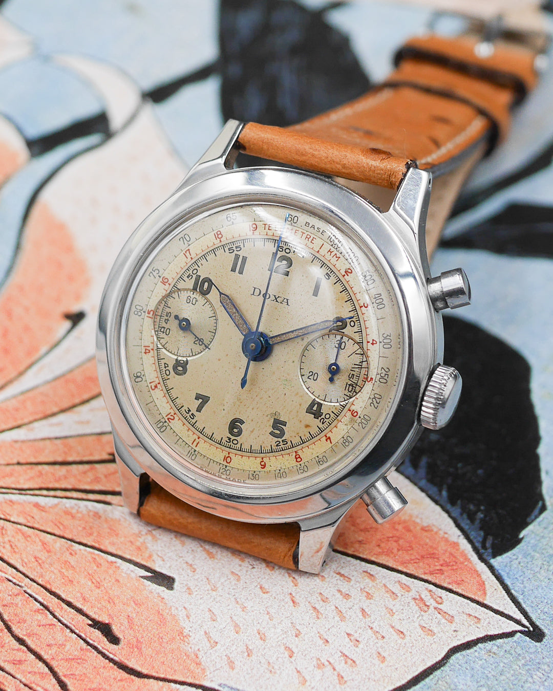 1940s Doxa Spillman Valjoux 22 chronograph