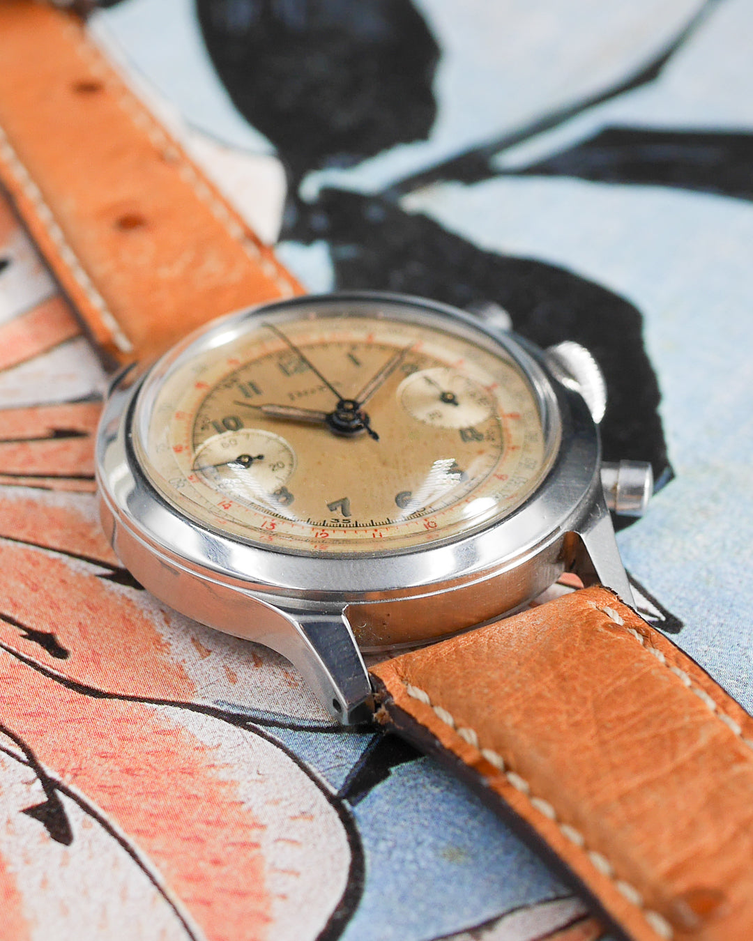 1940s Doxa Spillman Valjoux 22 chronograph