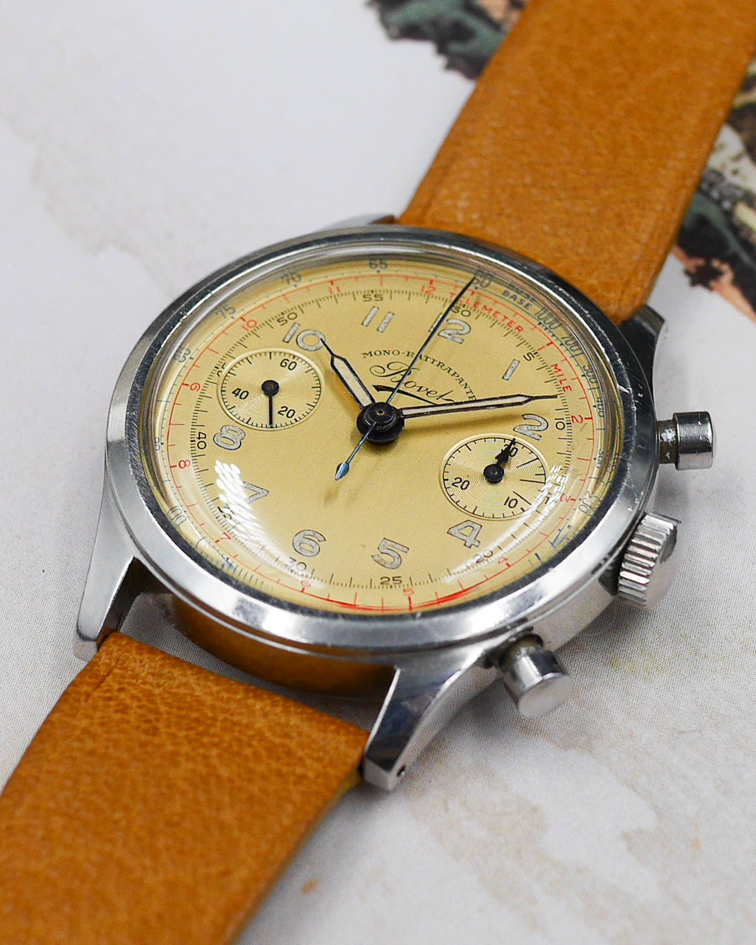 1940s Bovet Mono-Rattrapante with clamshell case
