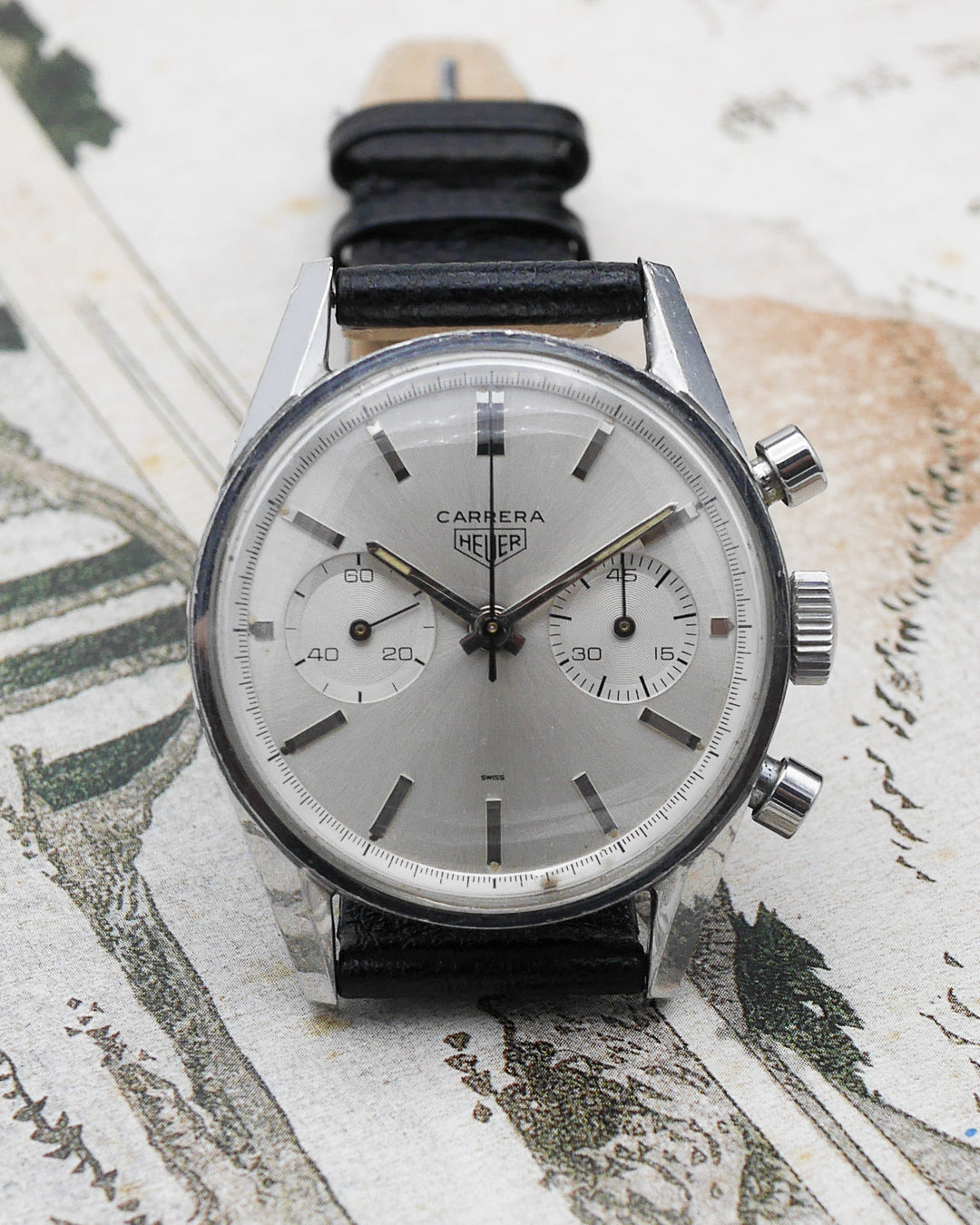 1960s Heuer Carrera 45 ref. 3647s Swiss only dial