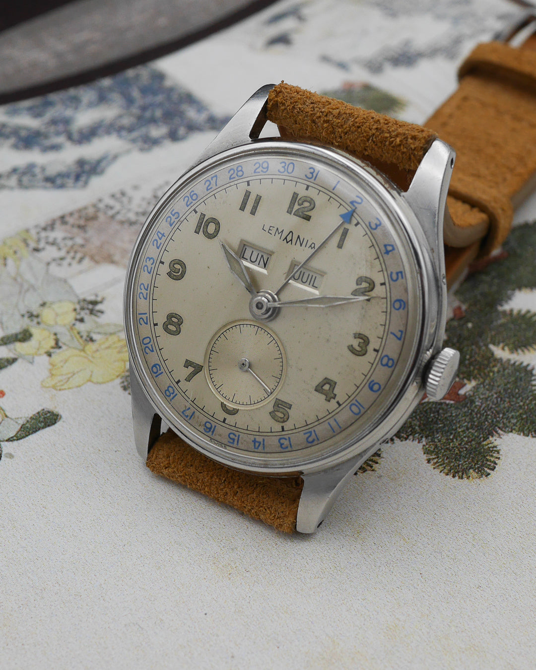 1950s Lemania Calendar Triple date