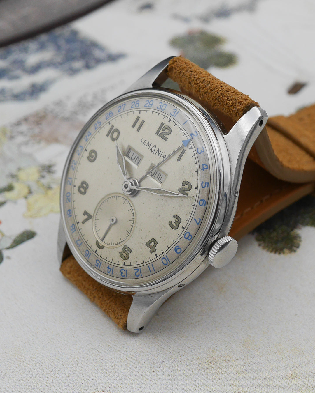 1950s Lemania Calendar Triple date