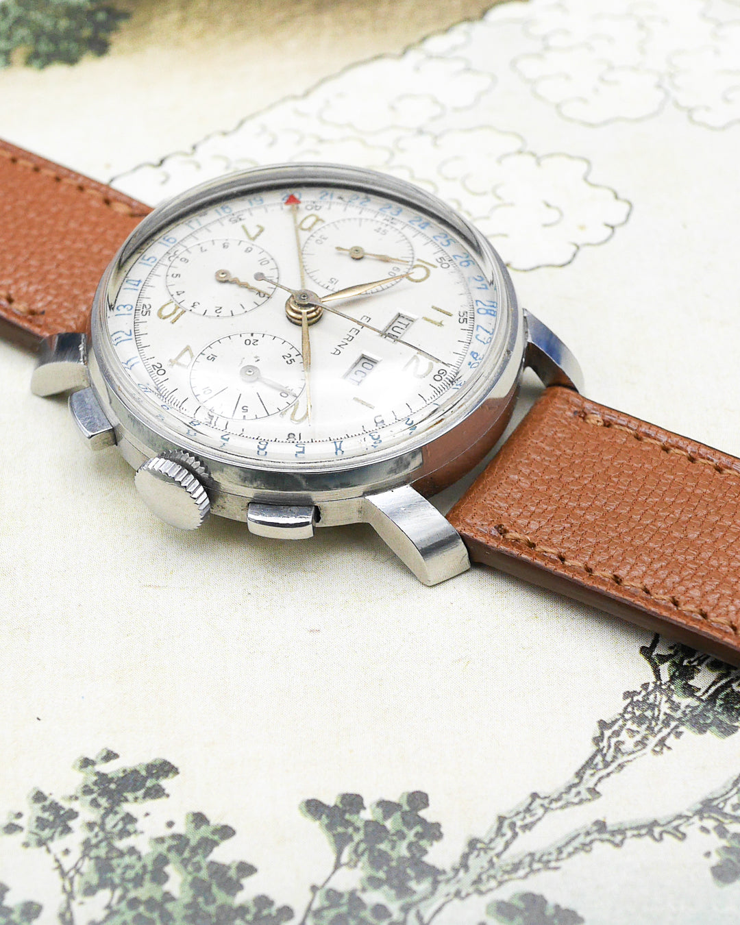 1940s Eterna chronograph triple date with Valjoux 72c