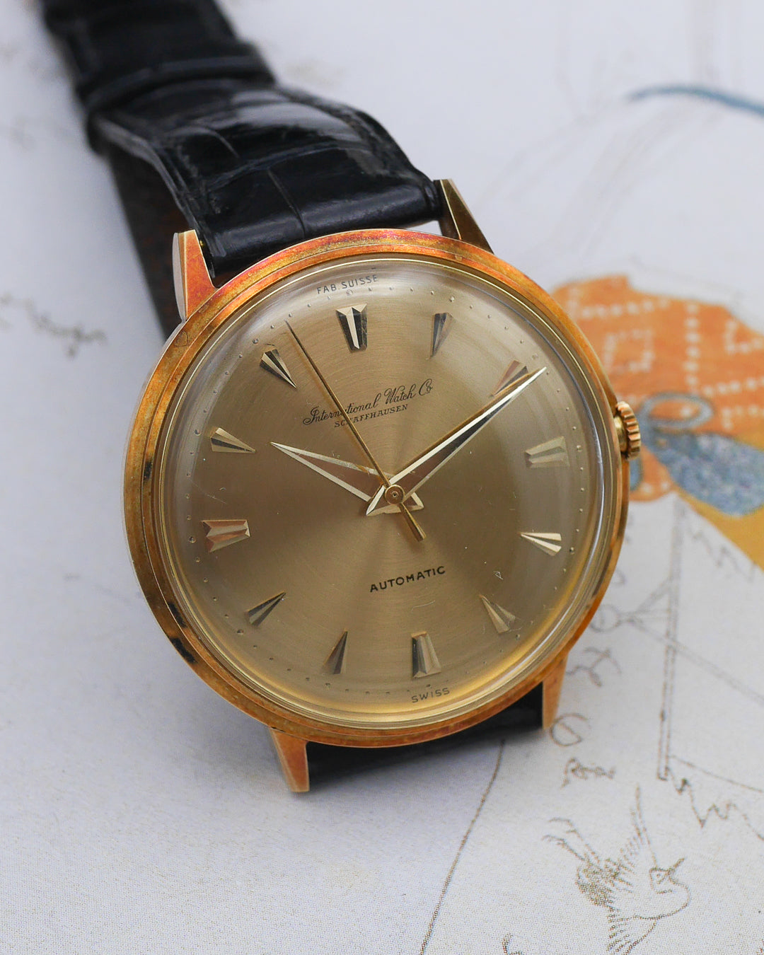 1960s IWC Automatic dress watch in solid 18kt yellow gold