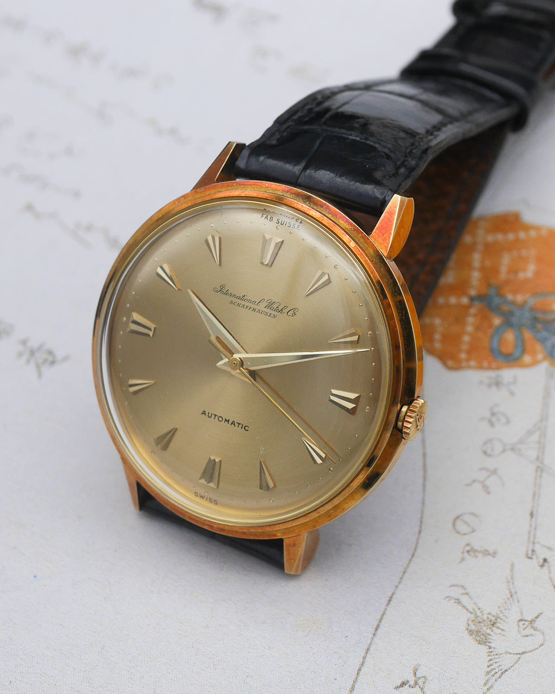 1960s IWC Automatic dress watch in solid 18kt yellow gold
