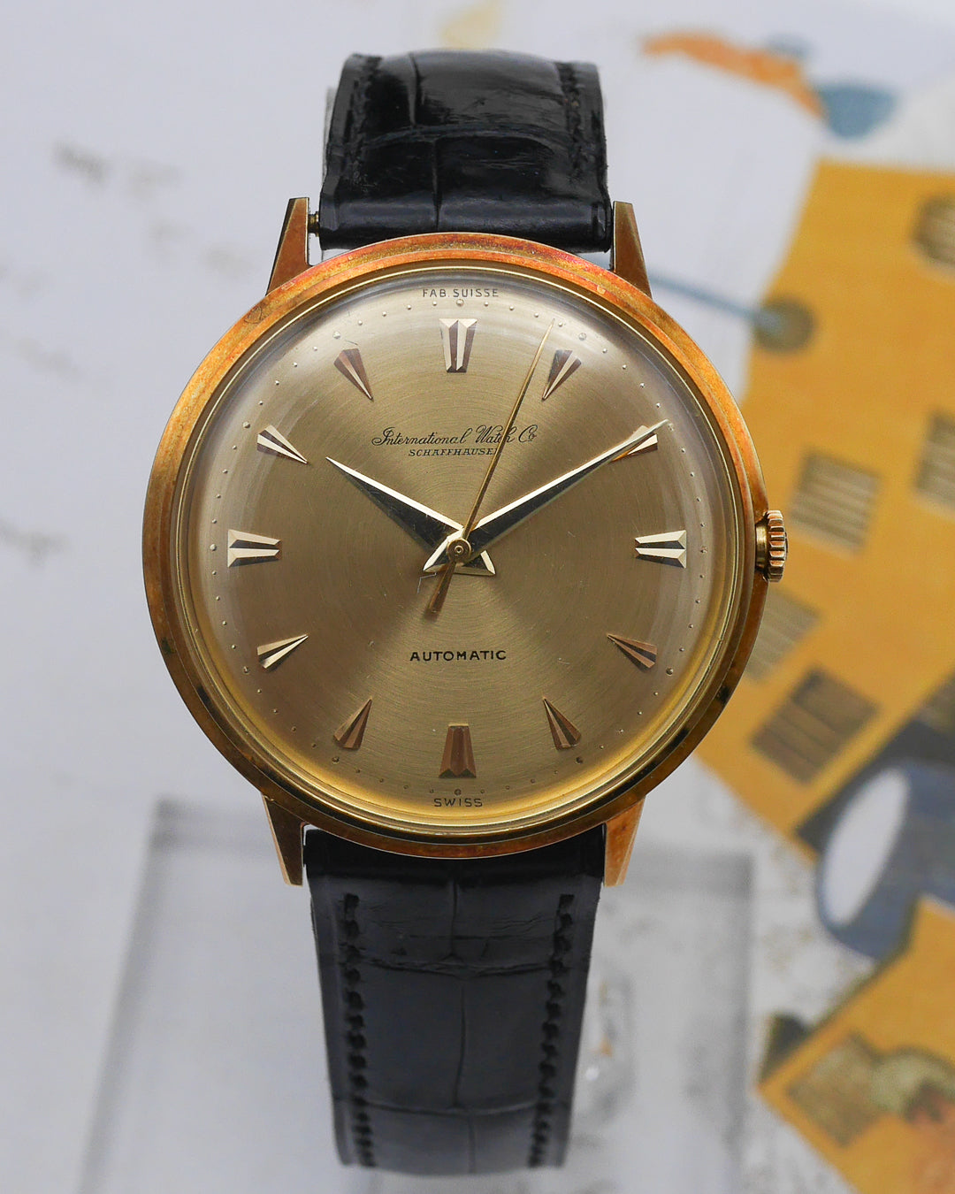 1960s IWC Automatic dress watch in solid 18kt yellow gold