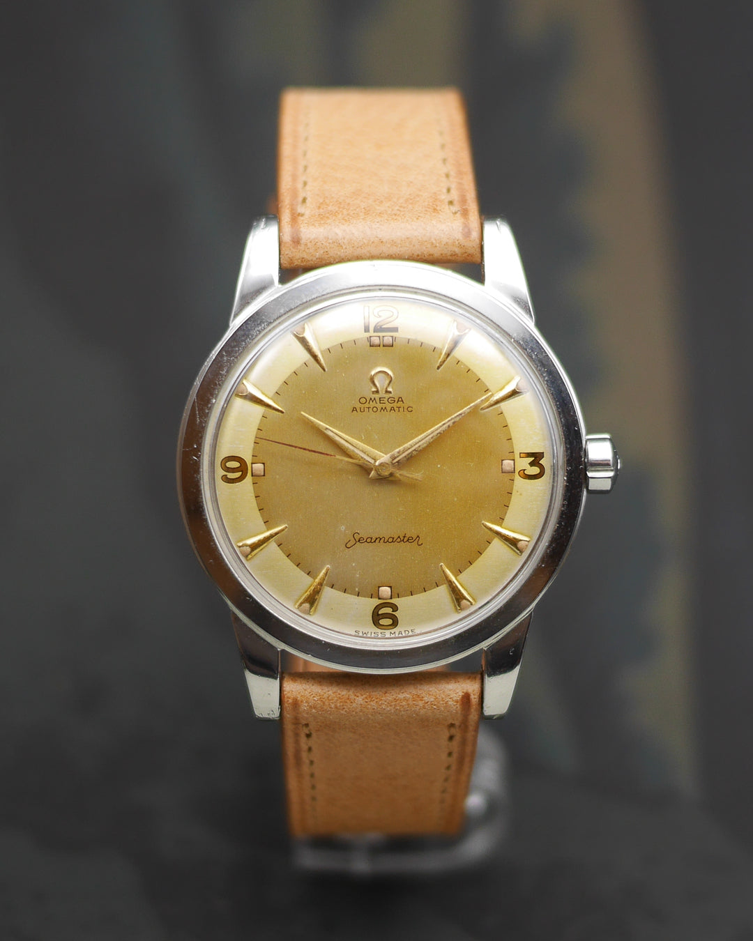 1950s Omega Seamaster Jumbo ref. 2494 SC with its champagne dial