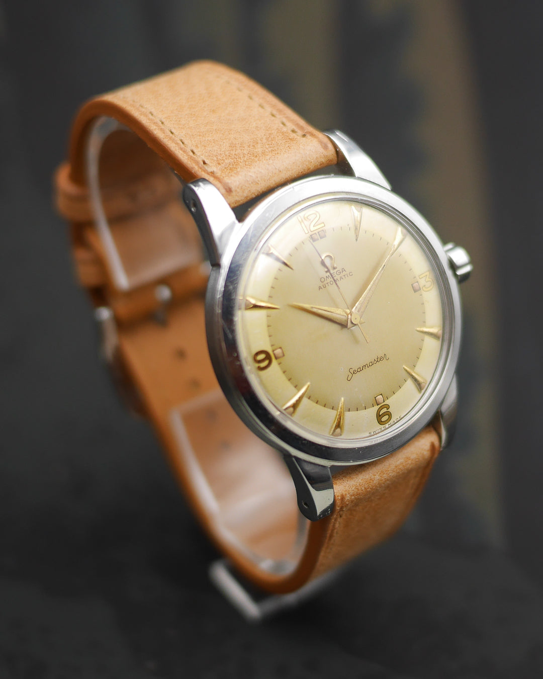 1950s Omega Seamaster Jumbo ref. 2494 SC with its champagne dial