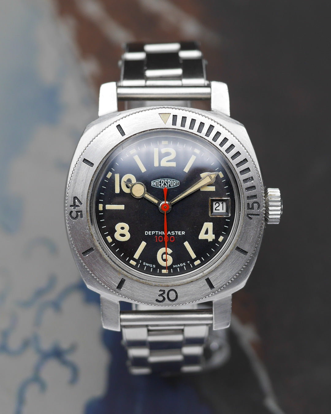 1960s Nivada Depthmaster Baby Panerai signed Intersport
