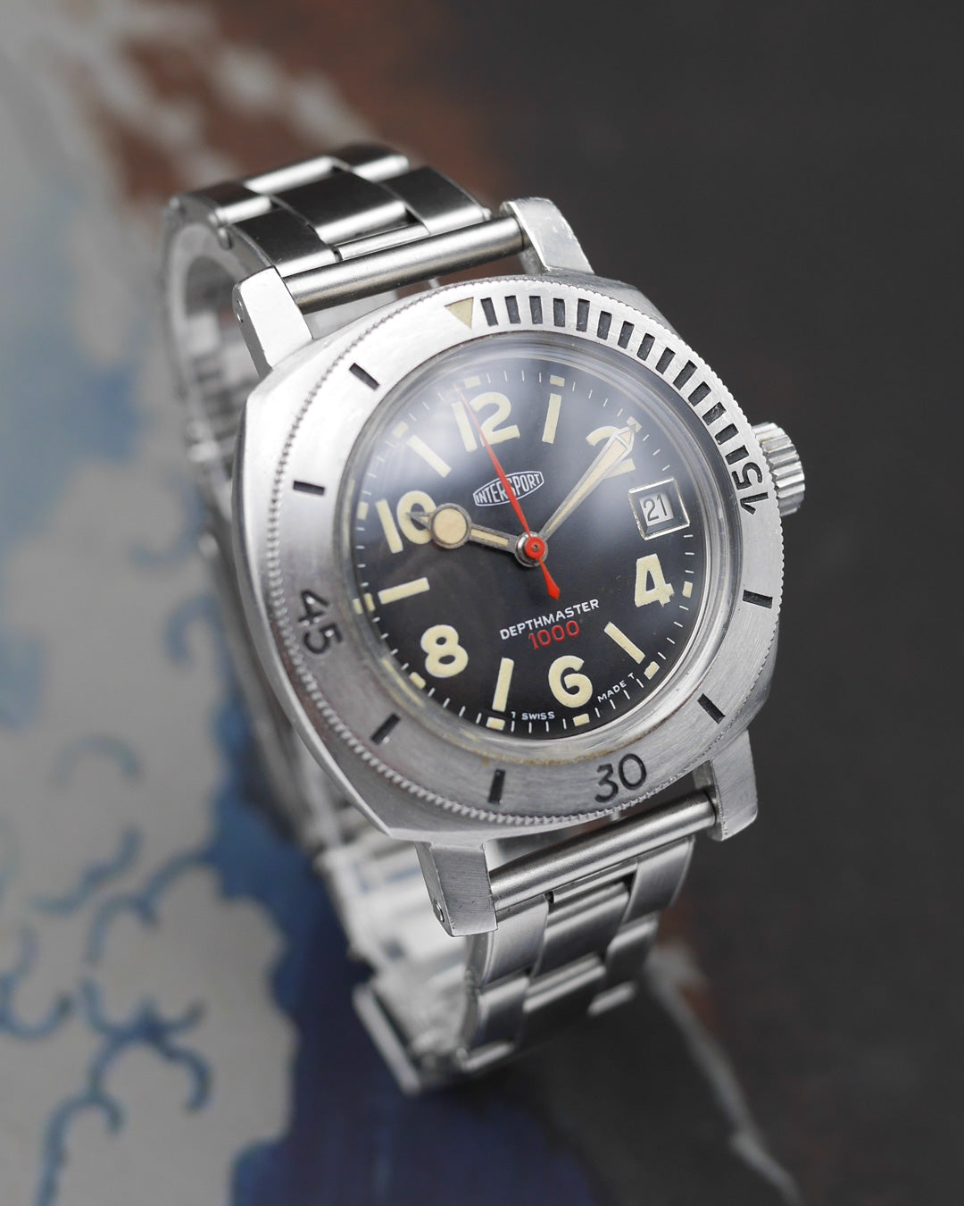 1960s Nivada Depthmaster Baby Panerai signed Intersport