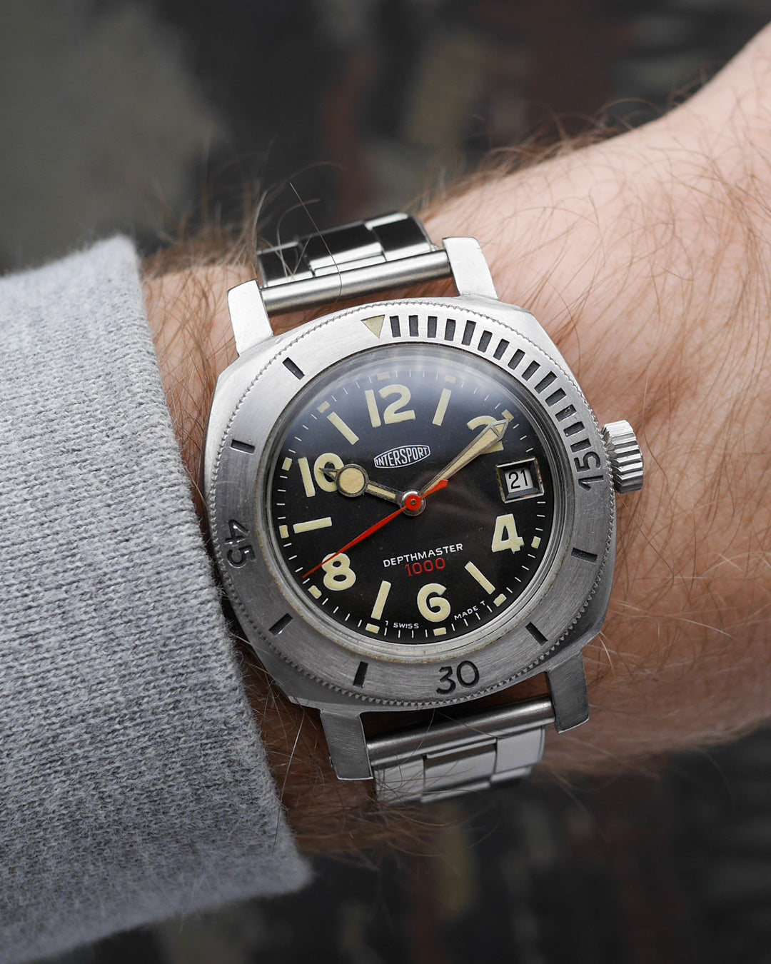 1960s Nivada Depthmaster Baby Panerai signed Intersport