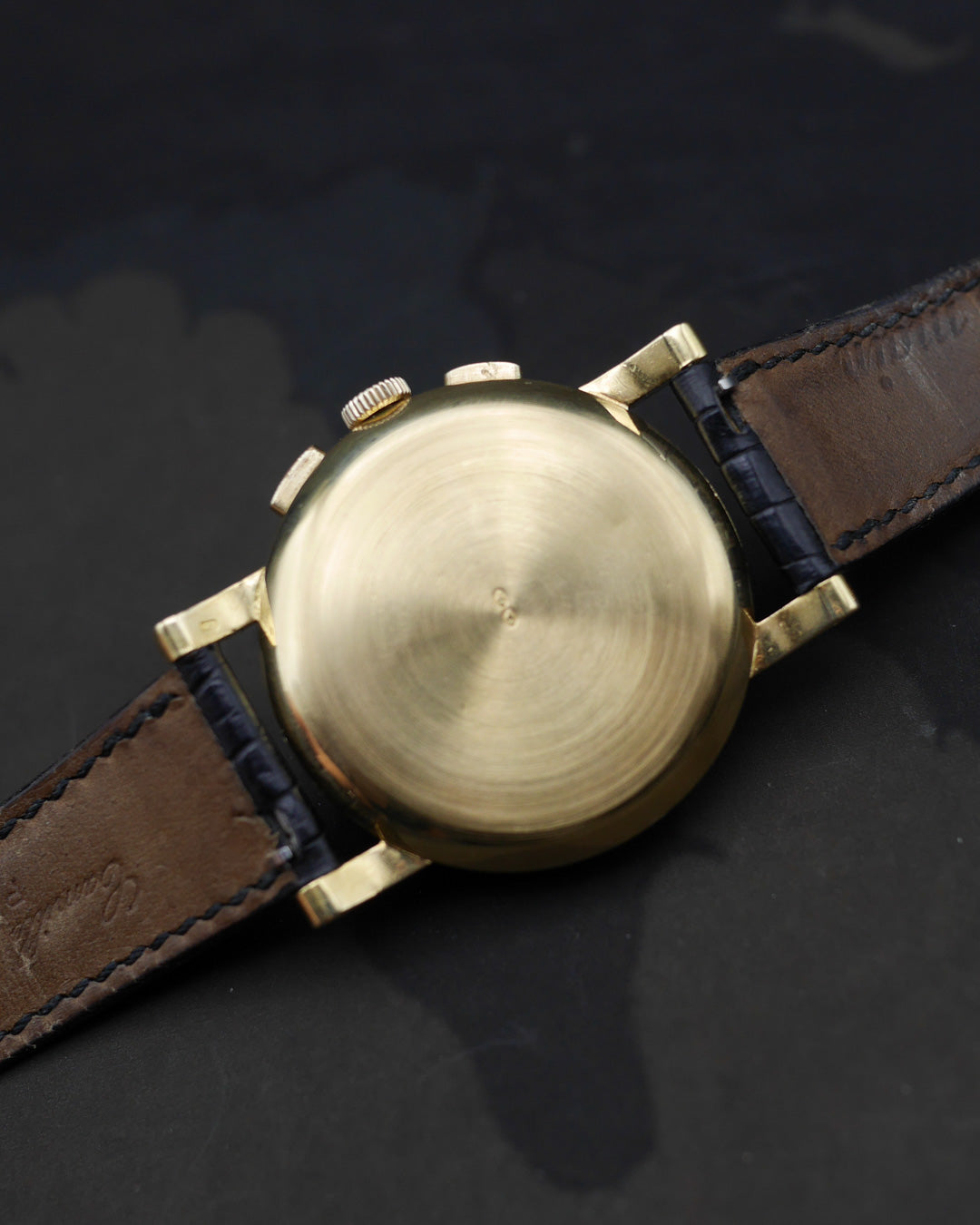 1950s Omega Chronograph in Yellow Gold with original box