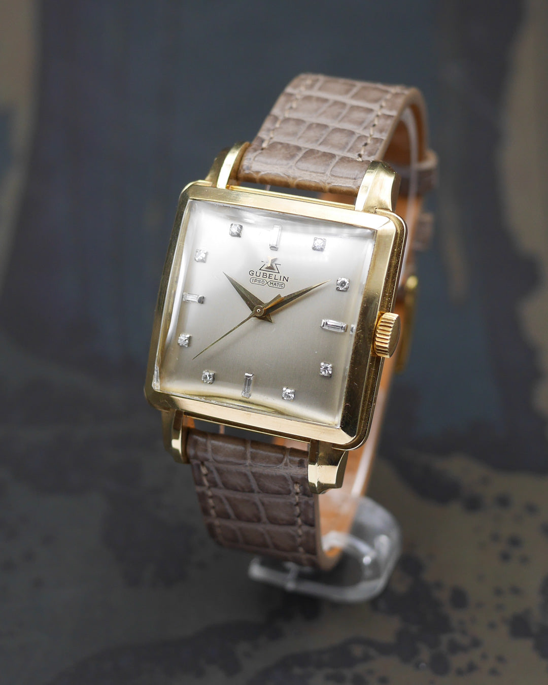 1950s Gubelin Cioccolatone with diamond dial