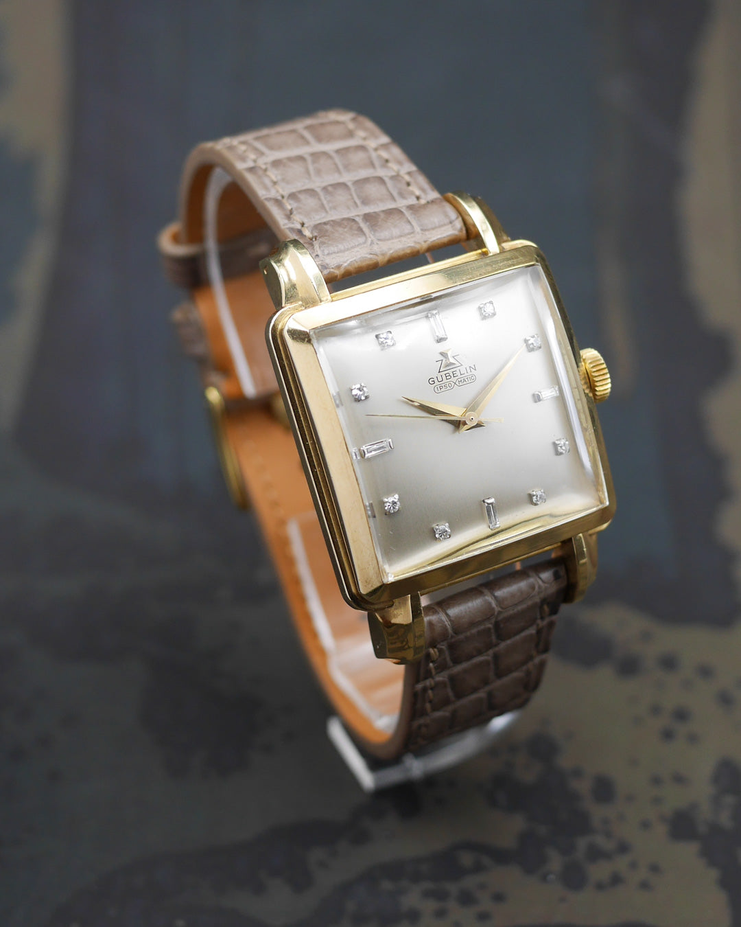 1950s Gubelin Cioccolatone with diamond dial