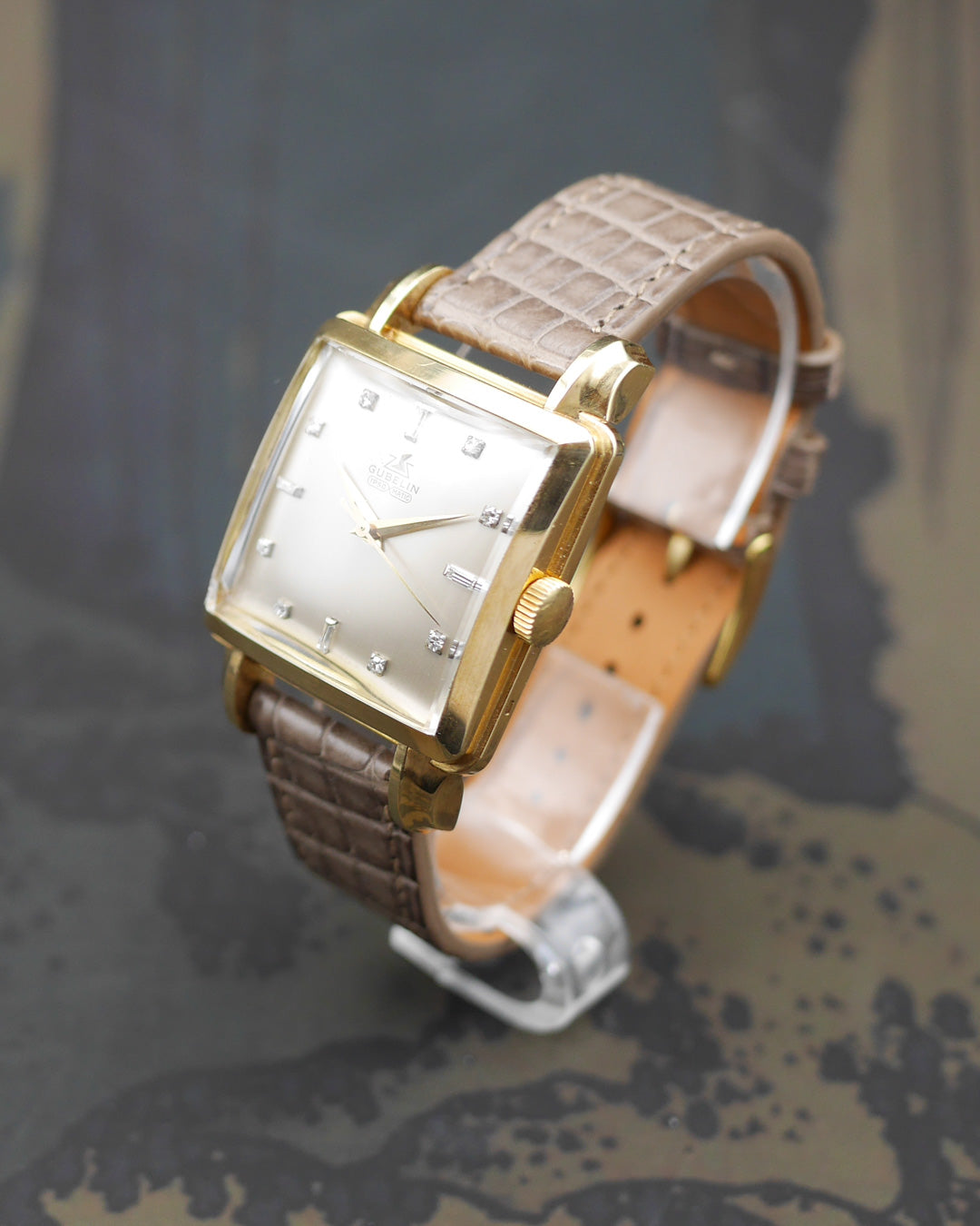 1950s Gubelin Cioccolatone with diamond dial