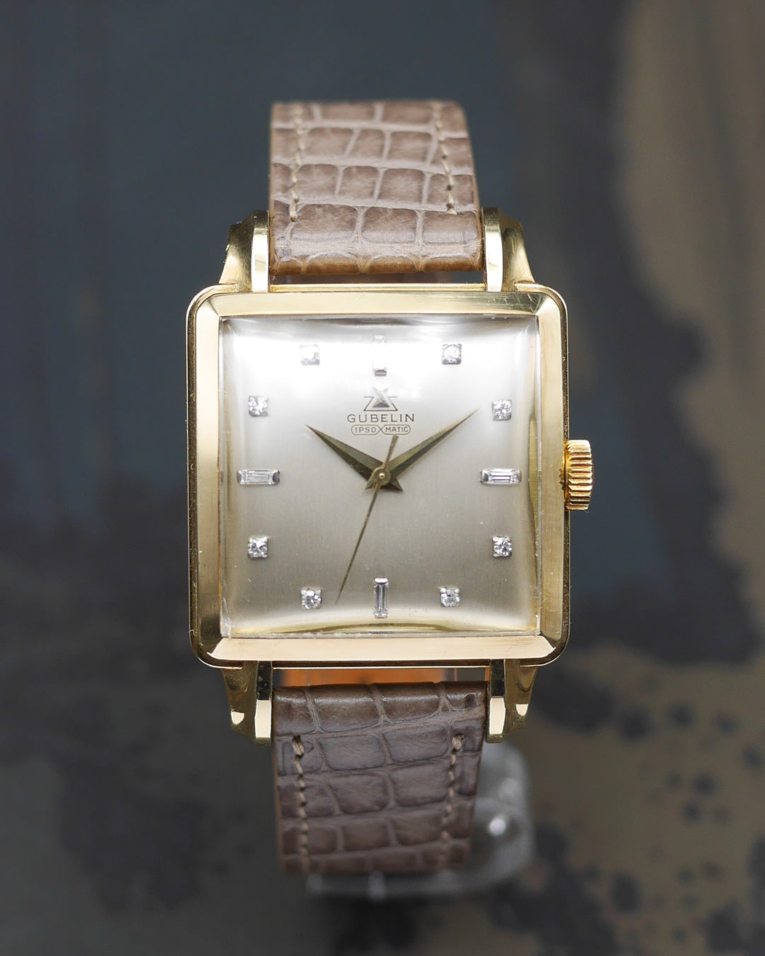 1950s Gubelin Cioccolatone with diamond dial