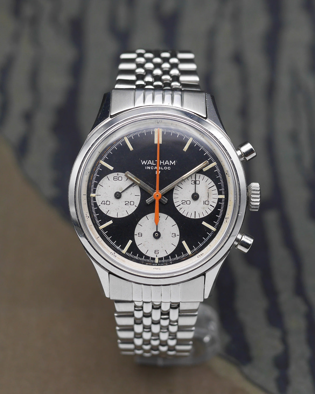 1960s Waltham chronograph panda dial with Valjoux 7736