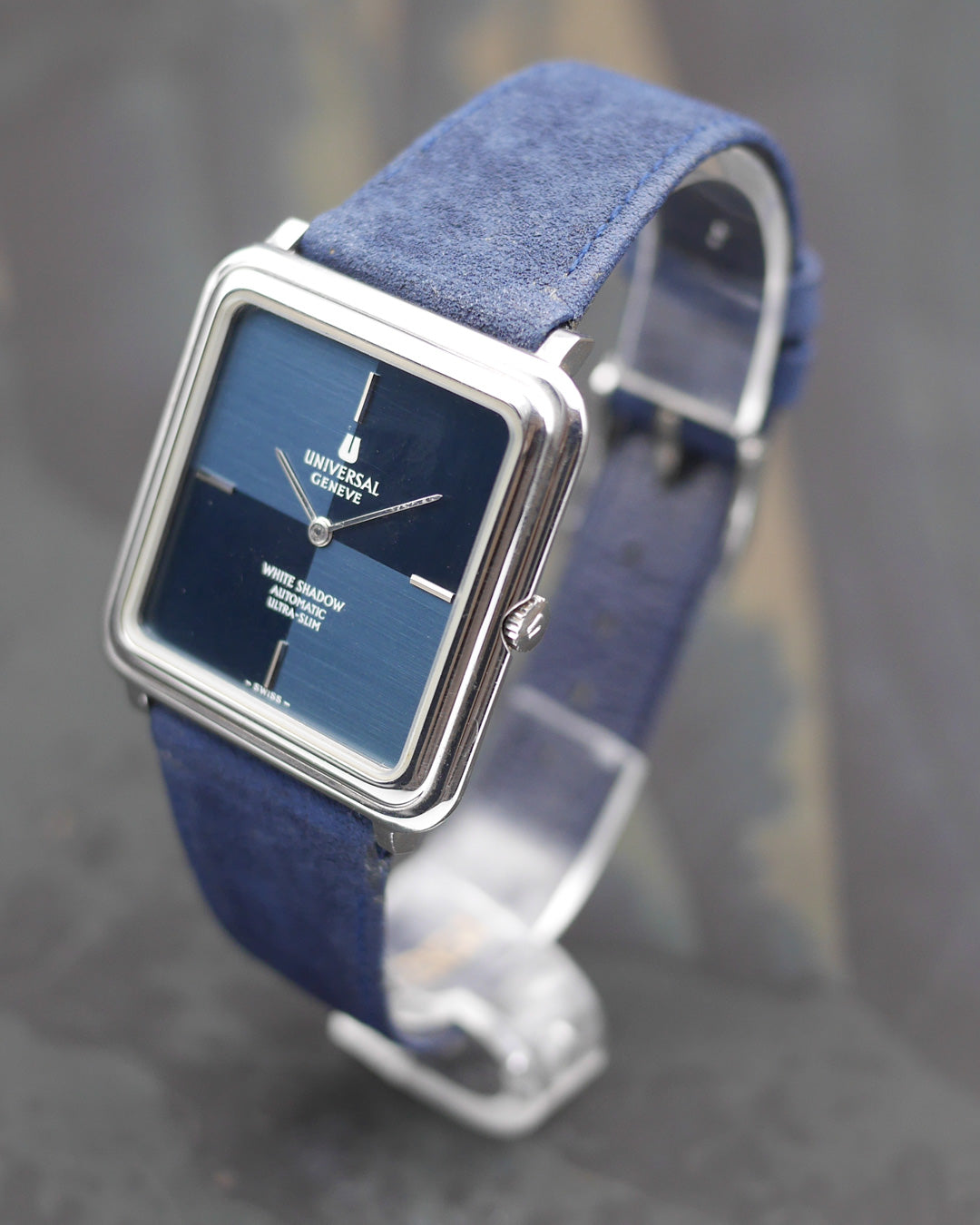 1970s Universal Geneve White Shadow Automatic Ultra Slim MINT