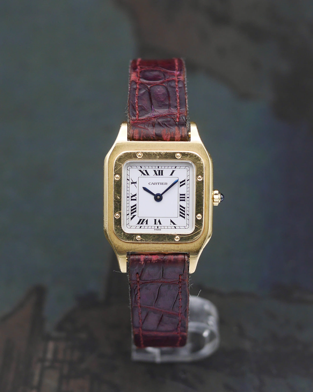 1970s Cartier Santos Dumont ultra-thin Paris dial in 18kt yellow gold