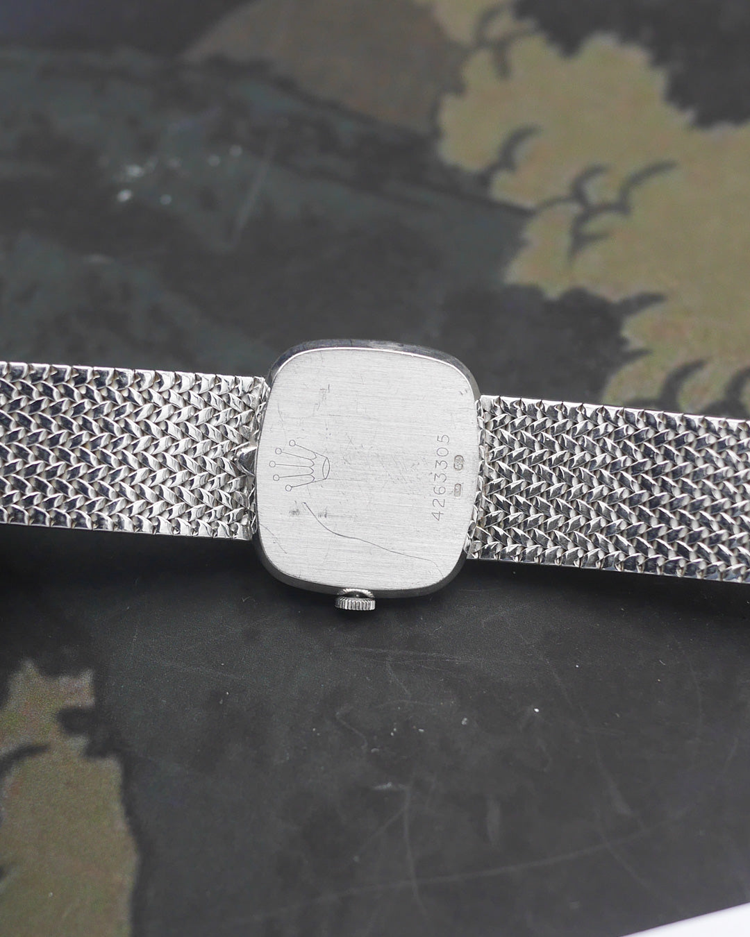 1970's Rolex Cellini ladies in 18k white dold with blue vignette dial - Paper