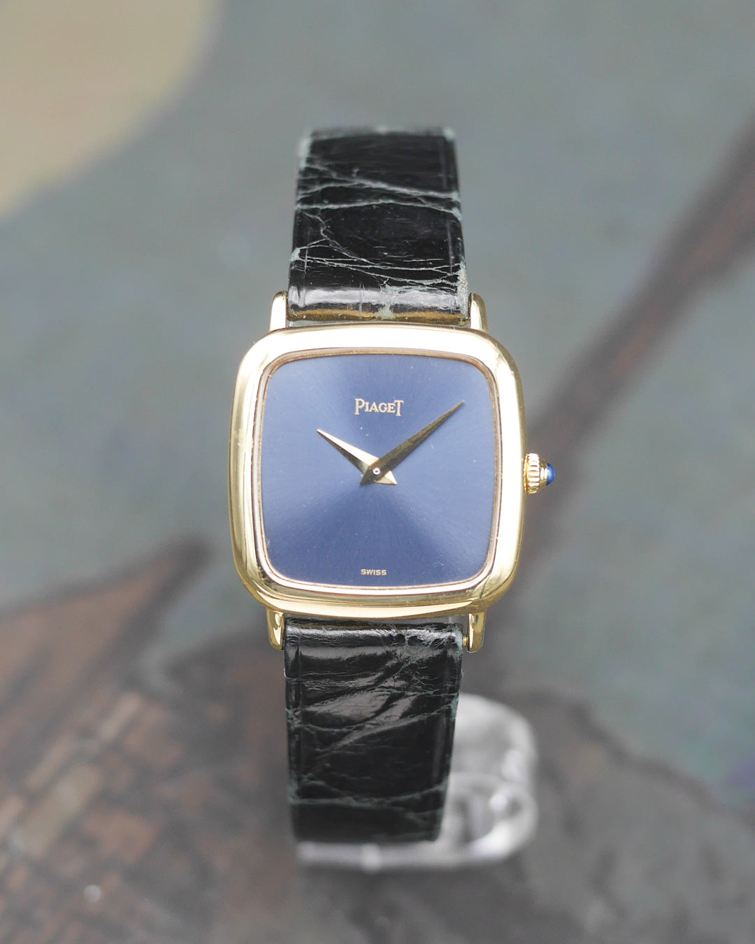 1970's Piaget Tradition in 18k yellow gold with night blue dial