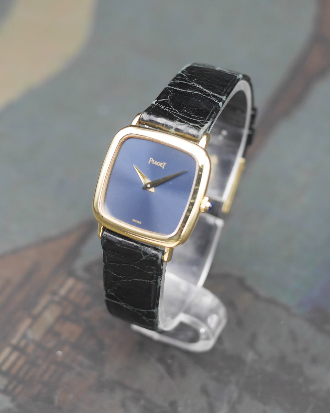 1970's Piaget Tradition in 18k yellow gold with night blue dial