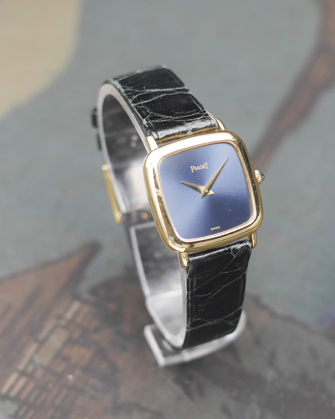 1970's Piaget Tradition in 18k yellow gold with night blue dial