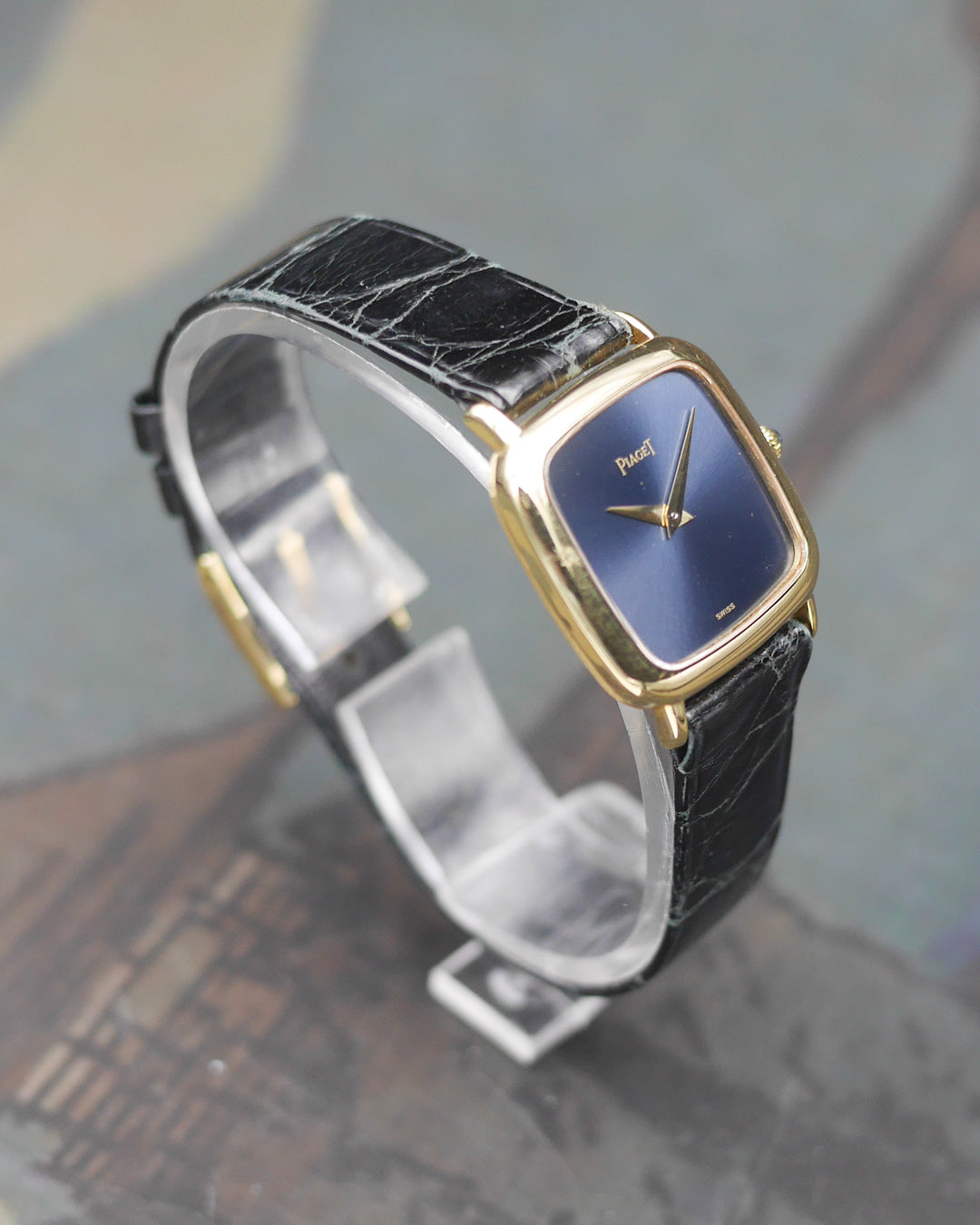 1970's Piaget Tradition in 18k yellow gold with night blue dial