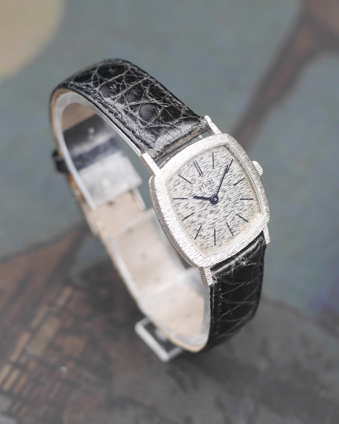 1970's Piaget tradition in 18k white gold with "Palace" decor