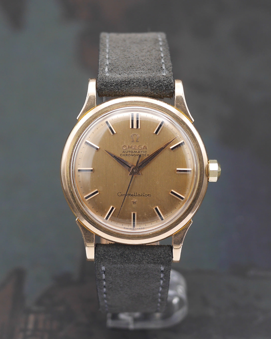 1961 Omega Constellation ref.14381 in 18k pink gold with onyx indexes