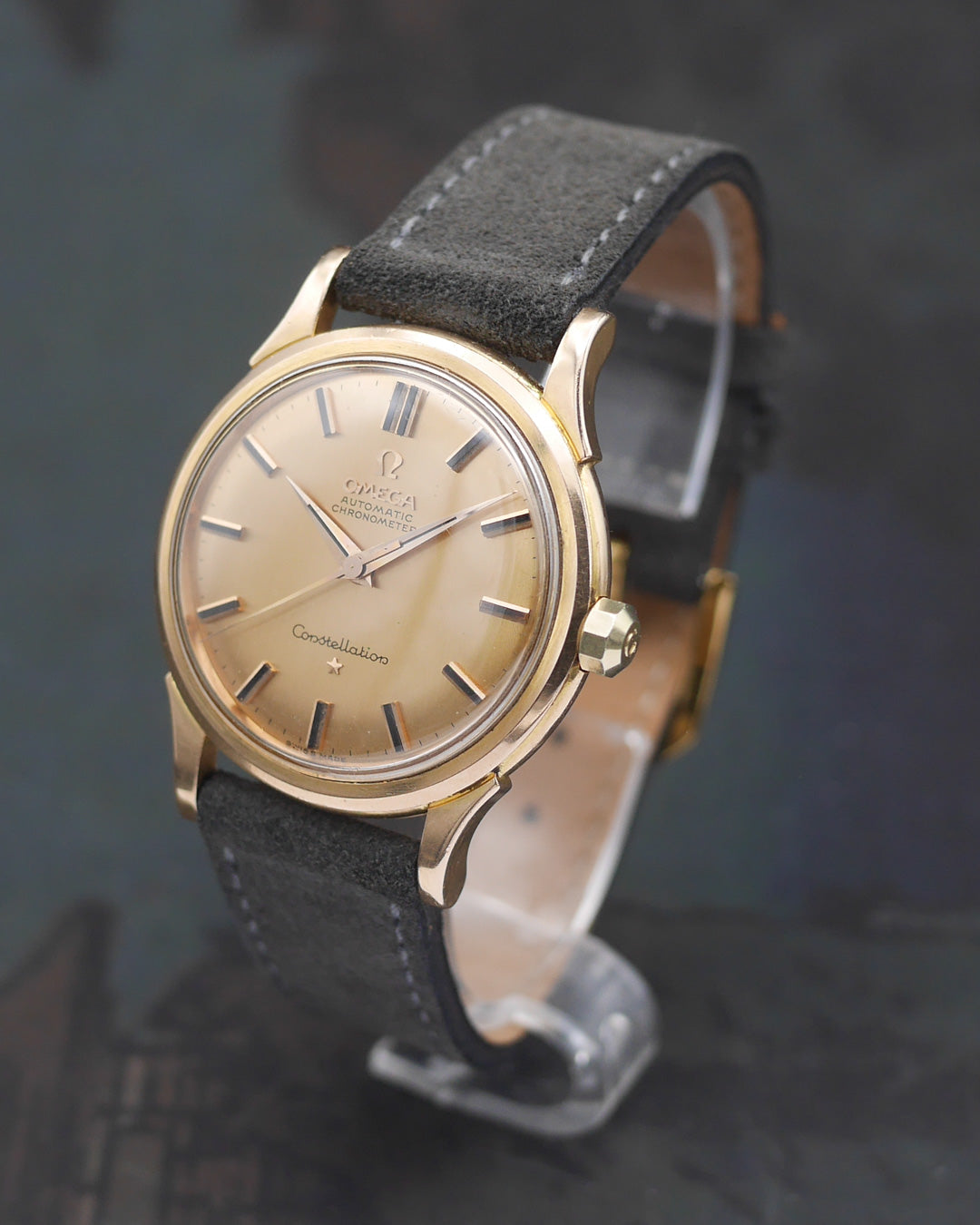 1961 Omega Constellation ref.14381 in 18k pink gold with onyx indexes