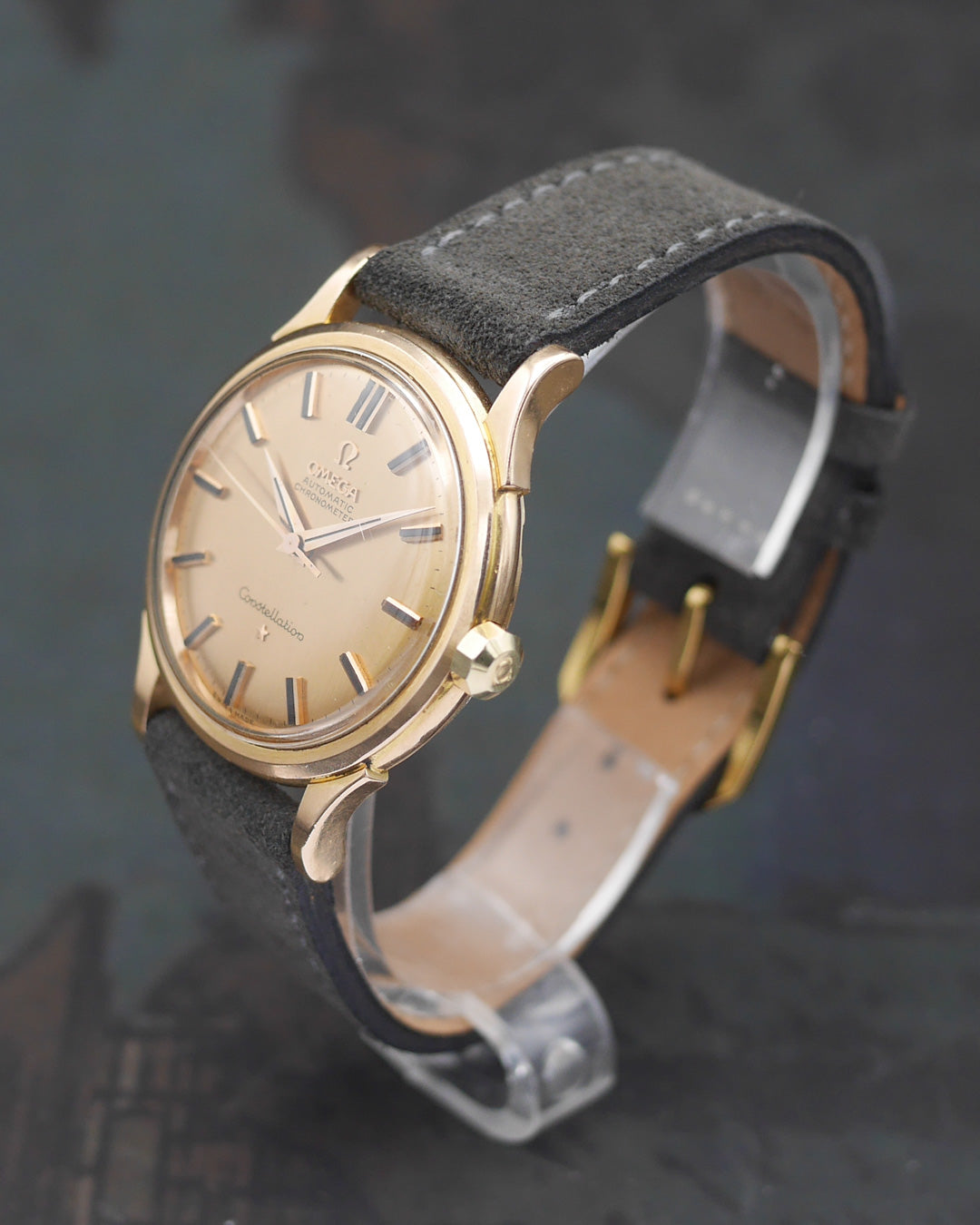 1961 Omega Constellation ref.14381 in 18k pink gold with onyx indexes