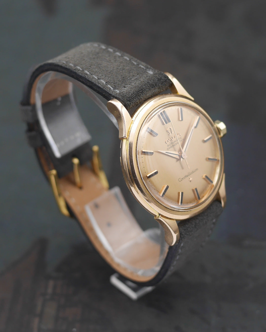 1961 Omega Constellation ref.14381 in 18k pink gold with onyx indexes