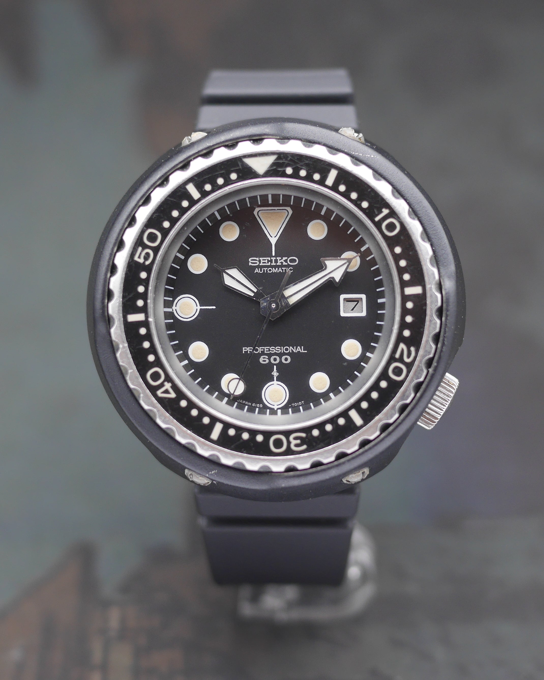 1975s Seiko "Grandfather Tuna" ref.6159-7010 with its original rubber strap