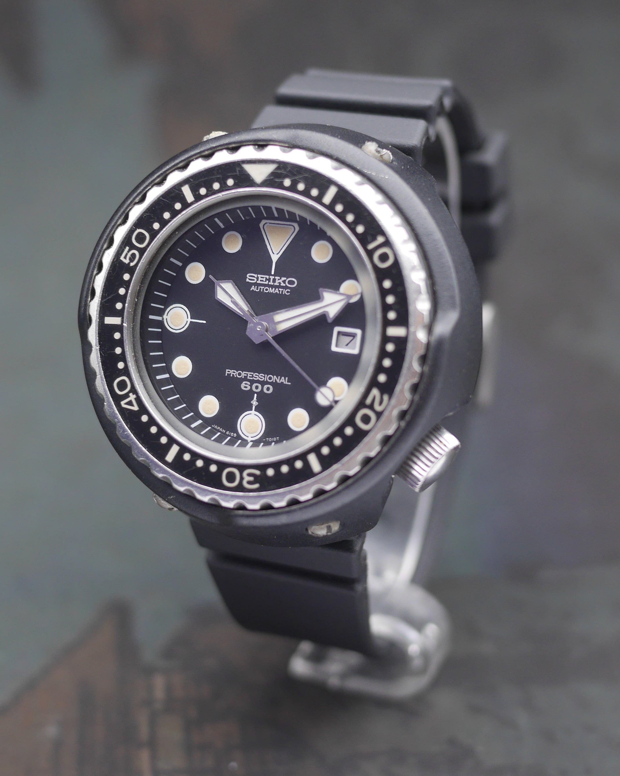 1975s Seiko "Grandfather Tuna" ref.6159-7010 with its original rubber strap